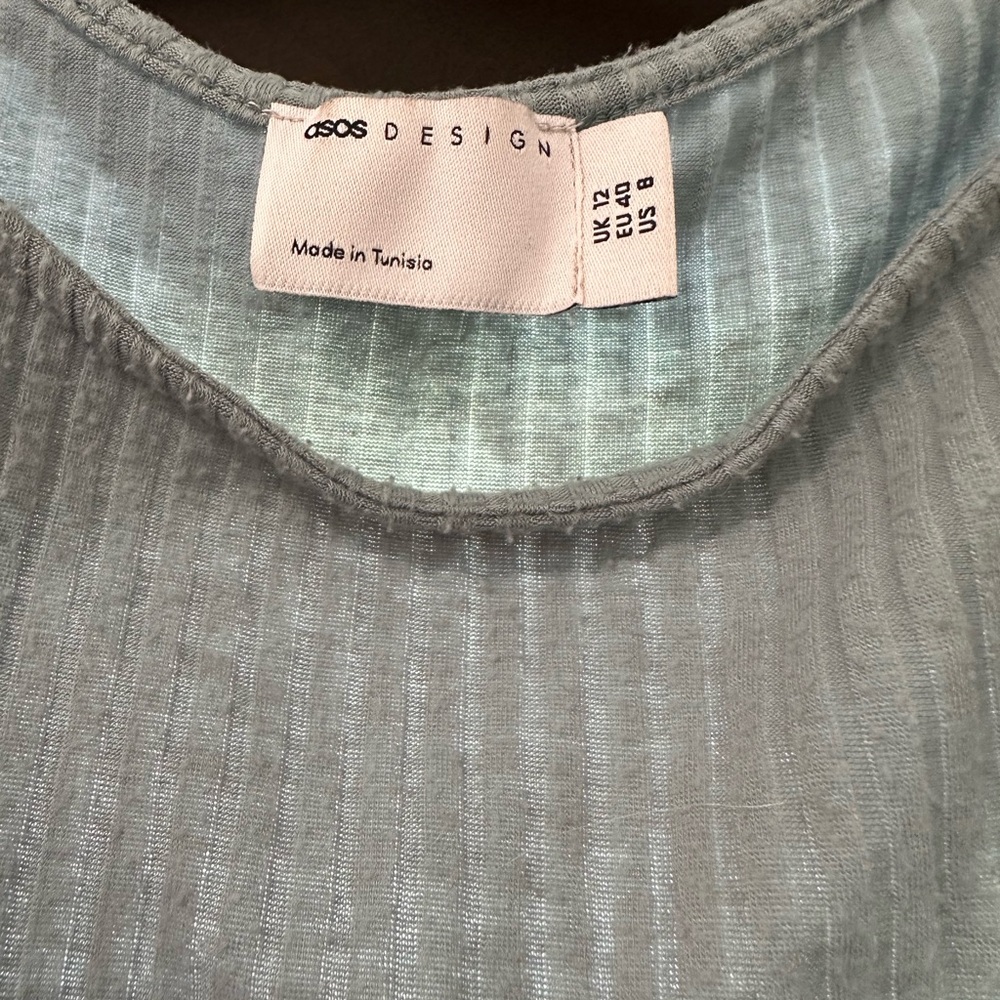 ASOS Light Blue Ribbed Mini Dress - Picture 2 of 3